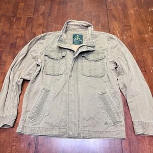 Prana Mens Military Style Green Utility Jacket Workwear Style Size XL Pockets